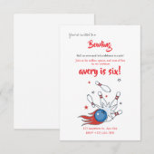 Bowling Birthday invitation template editable Bedankkaart (Voorkant / Achterkant)