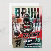 Bowling Birthday Invite Party | BRUH YOU IN Kaart (Voorkant / Achterkant)