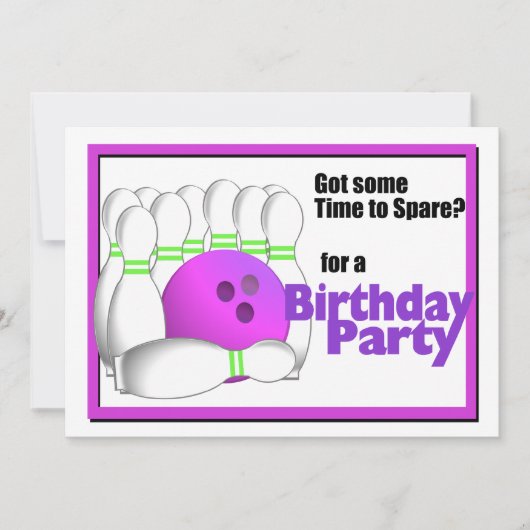Bowling Birthday Kaart (Voorkant)