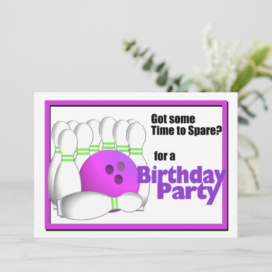 Bowling Birthday Kaart (Staand voorkant)