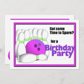 Bowling Birthday Kaart (Voorkant / Achterkant)