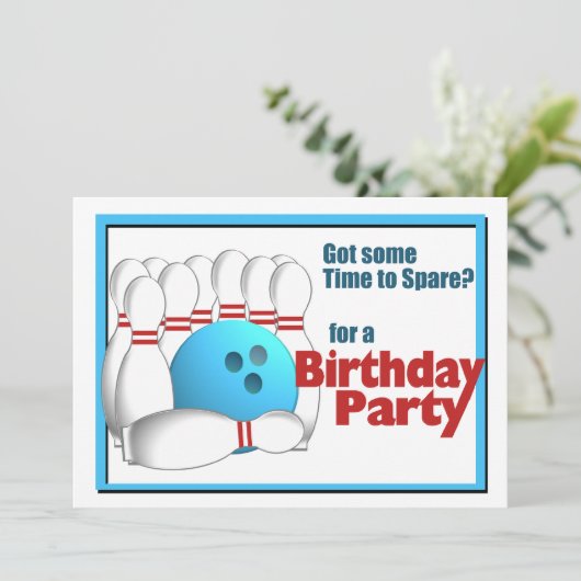 Bowling Birthday Kaart (Staand voorkant)