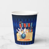 Bowling Birthday Paper Cup - Jongen Papieren Bekers (Achterkant)