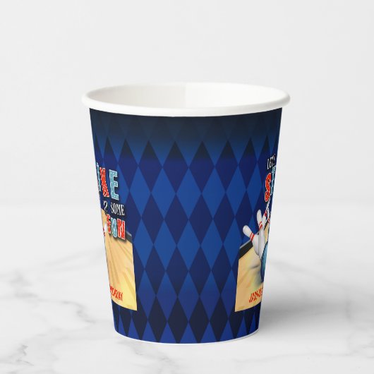 Bowling Birthday Paper Cup - Jongen Papieren Bekers (Links)