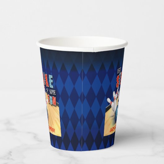 Bowling Birthday Paper Cup - Jongen Papieren Bekers (Rechts)