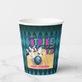 Bowling Birthday Paper Cup - Meisje Papieren Bekers (Voorkant)