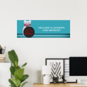 Bowling Birthday Party Banner Poster (Thuiskantoor)