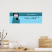 Bowling Birthday Party Banner Poster (Keuken)