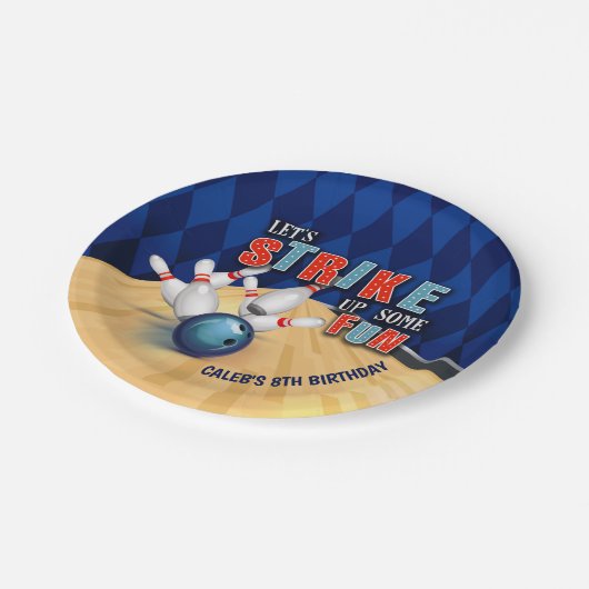 Bowling Birthday Party Bord - Boy (Gekanteld)