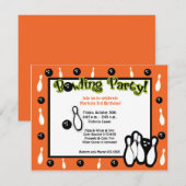 BOWLING BIRTHDAY PARTY Bowl Oranje Kaart (Voorkant / Achterkant)