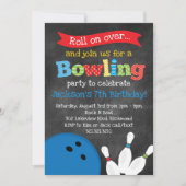 Bowling Birthday Party - Chalkboard Kaart (Voorkant)