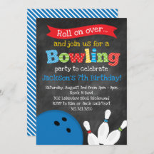 Bowling Birthday Party - Chalkboard