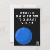 Bowling Birthday Party Cosmic Bowling Neon Blue Bedankkaart (Achterkant)