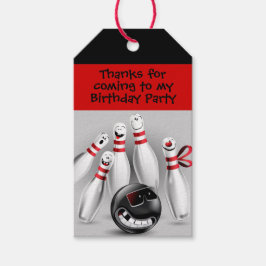 Bowling Birthday Party Favor Tag Cadeaulabel