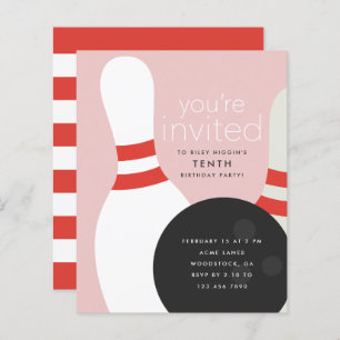 Bowling Birthday Party Invitation
