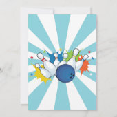 Bowling Birthday Party Invitation, jongen Kaart (Achterkant)