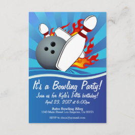 Bowling Birthday Party Invitation Kaart