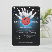 Bowling Birthday Party Invitation Kaart (Staand voorkant)