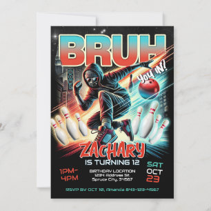 Bowling Birthday Party Invitation Kaart