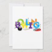 Bowling Birthday Party Invitation Kaart (Achterkant)
