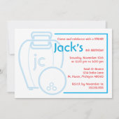 Bowling Birthday Party Invitation Kaart (Achterkant)
