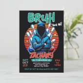 Bowling Birthday Party Invitation Kaart (Staand voorkant)