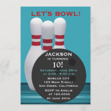 Bowling Birthday Party Invitation