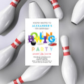 Bowling Birthday Party Invitation Kaart