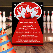 Bowling Birthday Party Invitation Kaart