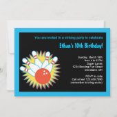 Bowling Birthday Party Invitation Kaart (Voorkant)