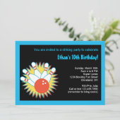 Bowling Birthday Party Invitation Kaart (Staand voorkant)