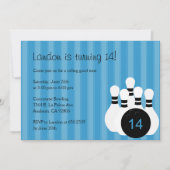 Bowling Birthday Party Invitation - Roze Kaart (Voorkant)