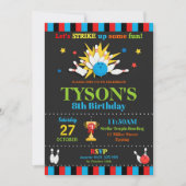 Bowling Birthday Party Invitations Boys Kaart (Voorkant)