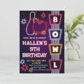 Bowling Birthday Party Kaart (Staand voorkant)