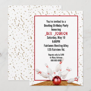 Bowling Birthday Party Kaart