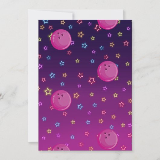 Bowling Birthday Party Kaart (Achterkant)