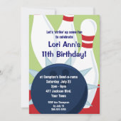  Bowling Birthday Party Kaart (Voorkant)