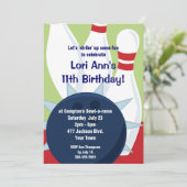  Bowling Birthday Party Kaart (Staand voorkant)