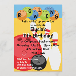 Bowling Birthday Party Kaart