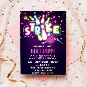 Bowling Birthday Party Kaart