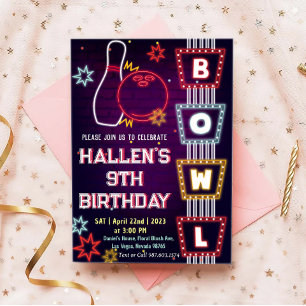 Bowling Birthday Party Kaart