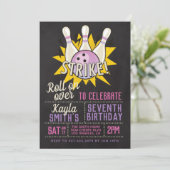 Bowling Birthday Party Kaart (Staand voorkant)