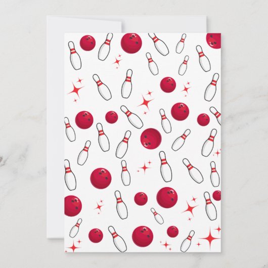 Bowling Birthday Party Kaart (Achterkant)