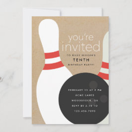 Bowling Birthday Party Kaart