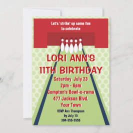  Bowling Birthday Party Kaart