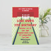  Bowling Birthday Party Kaart (Staand voorkant)