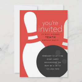 Bowling Birthday Party Kaart