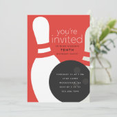 Bowling Birthday Party Kaart (Staand voorkant)