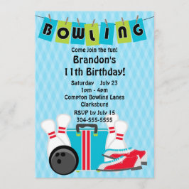 Bowling Birthday Party Kaart