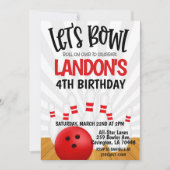 Bowling Birthday Party Kaart (Voorkant)